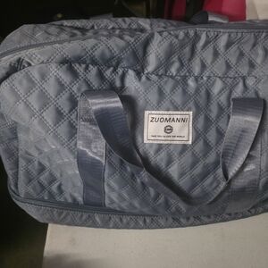 Quilted Steel Blue Travel Duffle Bag
